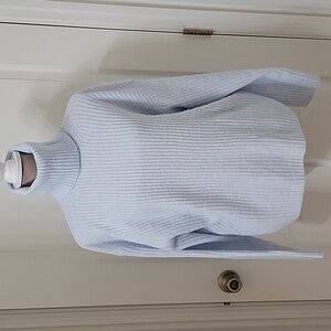 H&M Size S Baby Blue Knit Turtleneck Ribbed Sweater.  Excellent Condition